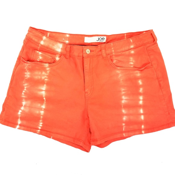 Joe Fresh Pants - Joe Fresh High-Rise Jean Shorts Bright Red-Orange
